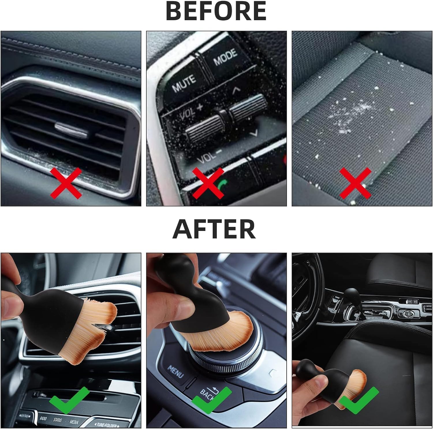 STHIRA Car Duster Car Brushes for Detailing Interior, Soft Car Detailing Brush, Soft Bristles Cleaning Brush Dusting Tool for Dashboard, Keyboard, Air Conditioner, Gap, Window Railing STHIRA Car Duster Car Brushes for Detailing Interior, Soft Car Detailing Brush, Soft Bristles Cleaning Brush Dusting Tool for Dashboard, Keyboard, Air Conditioner, Gap, Window Railing